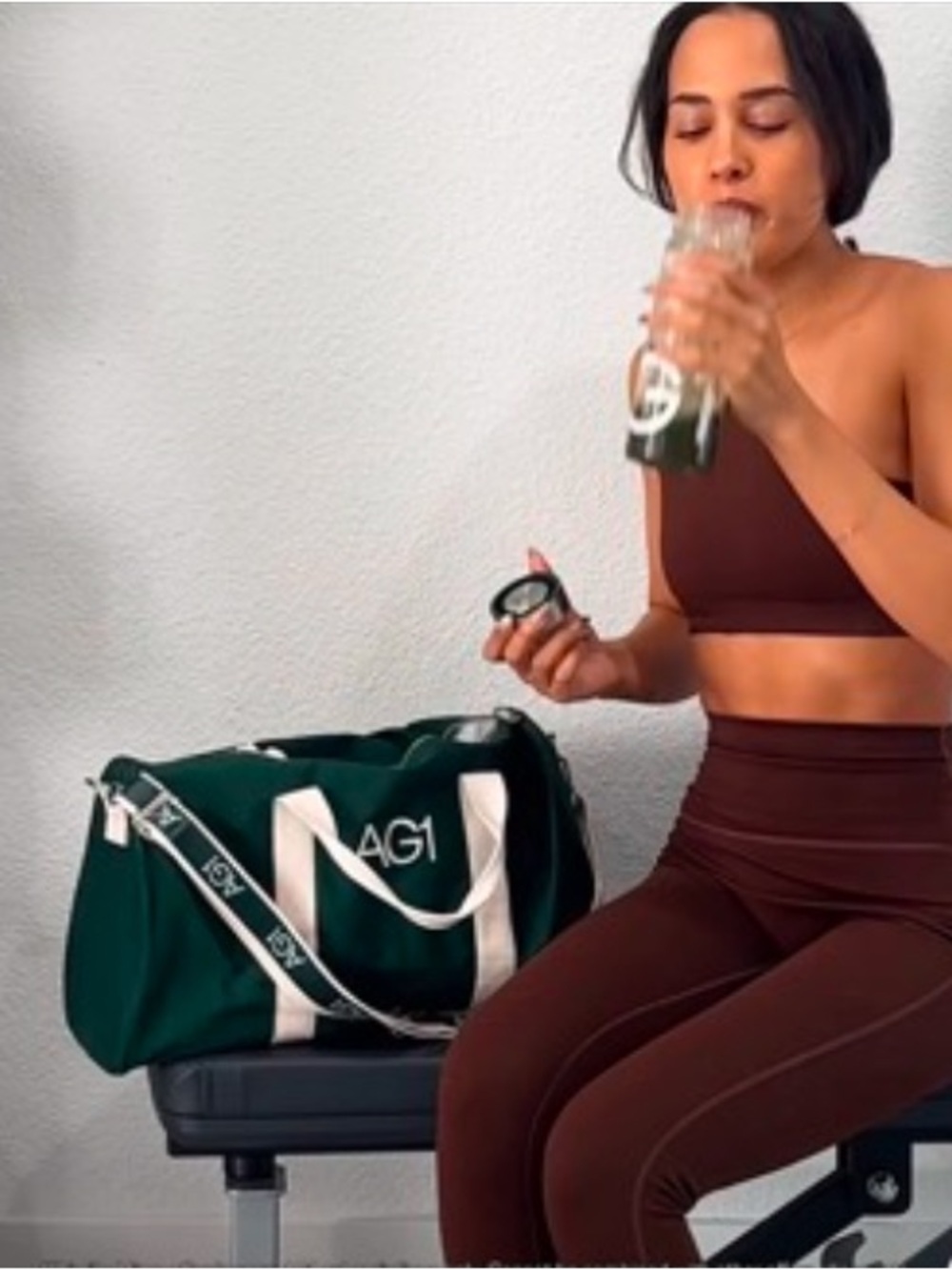 AG1 Green duffle bag